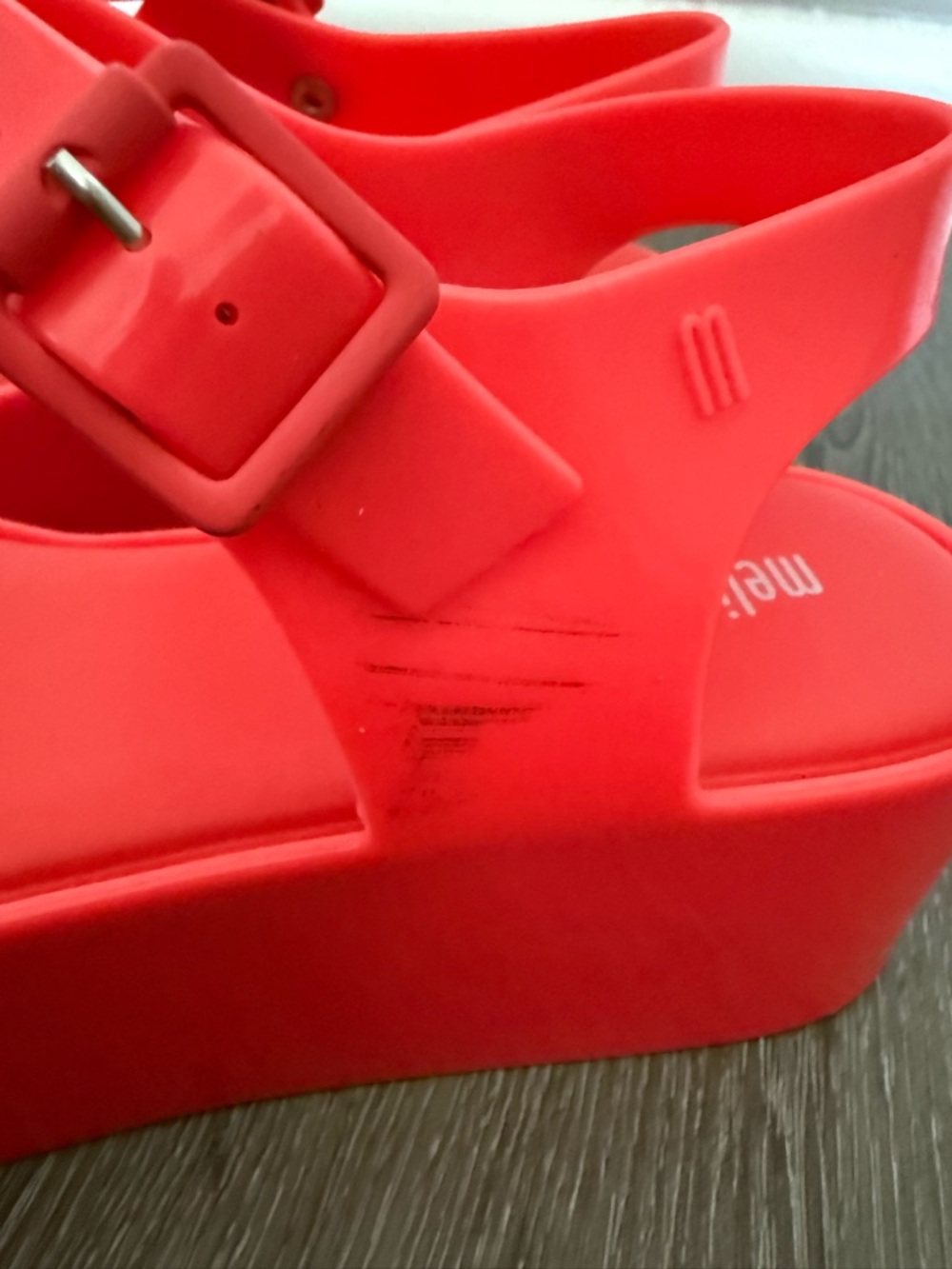Melissa Mar Sandal -  Bright Red Jelly Strap Sandals - Picture 3 of 6
